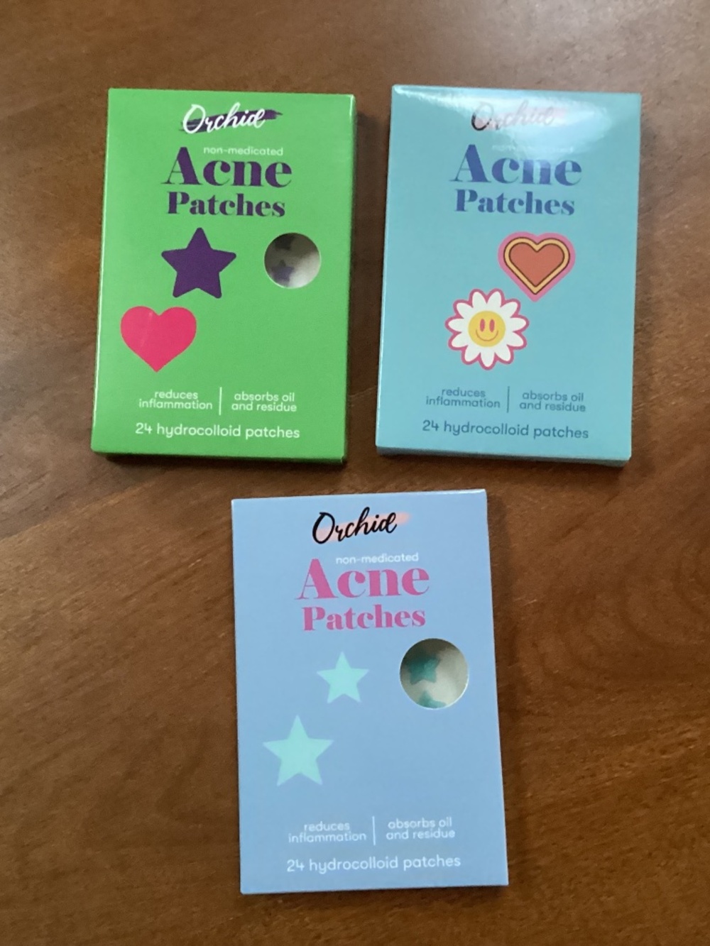 Orchid non-medicated hydrocolloid acne patches bundle 2 boxes, 24 patches NEW